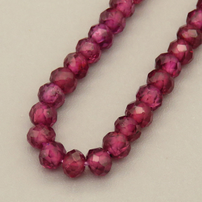 Natural Garnet Beads Strands,Oblate Beads,Faceted,Purple,2x3mm,Hole:0.8mm,about 126 pcs/strand,about 6 g/strand,5 strands/package,14.96"(38cm),XBGB05318ahjb-L020