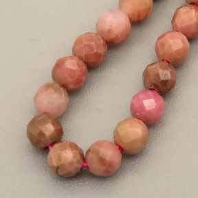 Natural Rhodochrosite Beads Strands,Round,Faceted,Pink Purple,3mm,Hole:0.8mm,about 126 pcs/strand,about 6 g/strand,5 strands/package,14.96"(38cm),XBGB05320bbov-L020