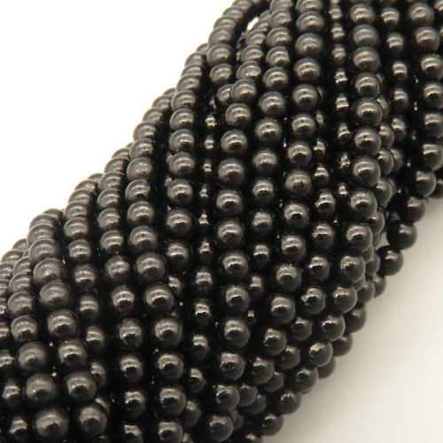 Natural Obsidian Beads Strands,Round,Black,3mm,Hole:0.8mm,about 126 pcs/strand,about 6 g/strand,5 strands/package,14.96"(38cm),XBGB05332vbmb-L020