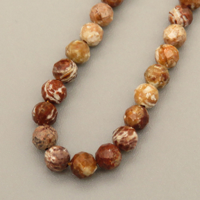 Natural Red Picture Jasper  Beads Strands,Round,Faceted,Brown,3-3.5mm,Hole:0.8mm,about 108 pcs/strand,about 8 g/strand,5 strands/package,14.96"(38cm),XBGB05336bbov-L020