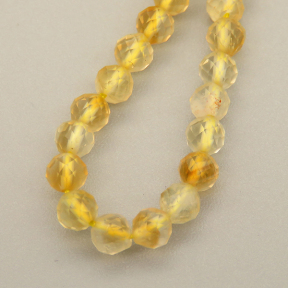 Natural Citrine Beads Strands,Round,Faceted,Yellow,3.5mm,Hole:0.8mm,about 108 pcs/strand,about 8 g/strand,5 strands/package,14.96"(38cm),XBGB05340bbov-L020