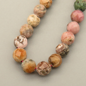 Natural Rhodochrosite Beads Strands,Round,Faceted,Color Mixing,2.5mm,Hole:1mm,about 152 pcs/strand,about 5 g/strand,5 strands/package,14.96"(38cm),XBGB05354ahlv-L020