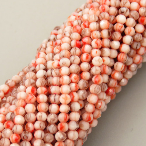 Natural Colorful shell Beads Strands,Round,Faceted,Purple Orange,2mm,Hole:0.5mm,about 190 pcs/strand,about 4 g/strand,5 strands/package,14.96"(38cm),XBSP01186vbmb-L020