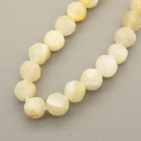 Natural Shell Beads Strands,Round,Faceted,Cream Color,3.5mm,Hole:0.8mm,about 108 pcs/strand,about 8 g/strand,5 strands/package,14.96"(38cm),XBSP01188bbov-L020