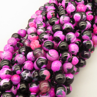 Natural Double Agate Beads Strands,Round,Deep Pink Black,10mm,Hole:1mm,about 38 pcs/strand,about 55 g/strand,5 strands/package,14.96"(38cm),XBGB05378vbpb-L020
