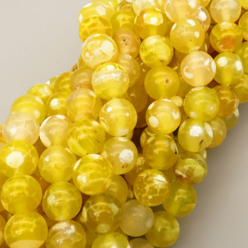 Natural Double Agate Beads Strands,Round,Yellow and White,10mm,Hole:1mm,about 38 pcs/strand,about 55 g/strand,5 strands/package,14.96"(38cm),XBGB05382vbpb-L020