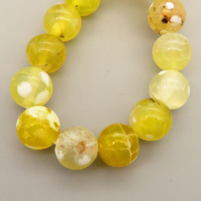 Natural Double Agate Beads Strands,Round,Yellow and White,10mm,Hole:1mm,about 38 pcs/strand,about 55 g/strand,5 strands/package,14.96"(38cm),XBGB05382vbpb-L020
