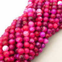 Natural Agate Beads Strands,Round,Purple,6mm,Hole:0.8mm,about 63 pcs/strand,about 22 g/strand,5 strands/package,14.96"(38cm),XBGB05404vbmb-L020