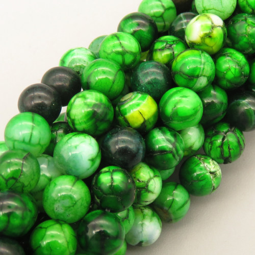 Natural Agate Beads Strands,Round,Watermelon Green,6mm,Hole:0.8mm,about 63 pcs/strand,about 22 g/strand,5 strands/package,14.96"(38cm),XBGB05408vbmb-L020