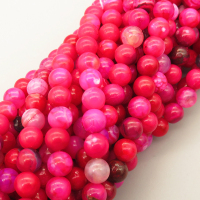 Natural Agate Beads Strands,Round,Rose Red,6mm,Hole:0.8mm,about 63 pcs/strand,about 22 g/strand,5 strands/package,14.96"(38cm),XBGB05410vbmb-L020