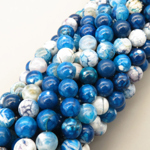 Natural Agate Beads Strands,Round,Bule,8mm,Hole:1mm,about 47 pcs/strand,about 36 g/strand,5 strands/package,14.96"(38cm),XBGB05414vbnb-L020