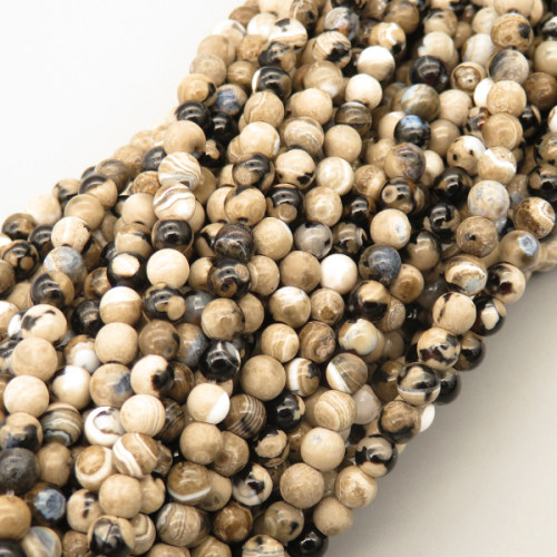 Natural Agate Beads Strands,Round,Dark Grey,4mm,Hole:0.5mm,about 95 pcs/strand,about 9 g/strand,5 strands/package,14.96"(38cm),XBGB05416vbmb-L020