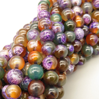 Natural Agate Beads Strands,Round,Purple Brown,8mm,Hole:1mm,about 47 pcs/strand,about 36 g/strand,5 strands/package,14.96"(38cm),XBGB05422vbnb-L020