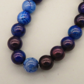 Natural Agate Beads Strands,Round,Navy Blue,6mm,Hole:0.8mm,about 63 pcs/strand,about 22 g/strand,5 strands/package,14.96"(38cm),XBGB05432vbmb-L020