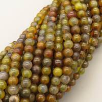 Natural Agate Beads Strands,Round,Brown,6mm,Hole:0.8mm,about 63 pcs/strand,about 22 g/strand,5 strands/package,14.96"(38cm),XBGB05434vbmb-L020