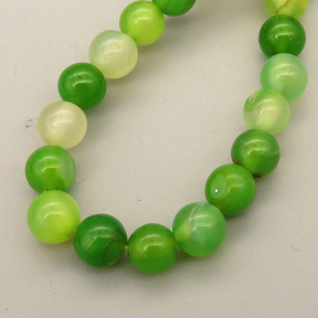 Natural Agate Beads Strands,Round,Grass Green,6mm,Hole:0.8mm,about 63 pcs/strand,about 22 g/strand,5 strands/package,14.96"(38cm),XBGB05440vbmb-L020