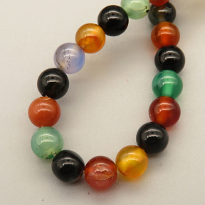 Natural Agate Beads Strands,Round,Color Mixing,6mm,Hole:0.8mm,about 63 pcs/strand,about 22 g/strand,5 strands/package,14.96"(38cm),XBGB05452vbmb-L020