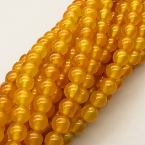 Natural Agate Beads Strands,Round,Yellow ,6mm,Hole:0.8mm,about 63 pcs/strand,about 22 g/strand,5 strands/package,14.96"(38cm),XBGB05454vbmb-L020