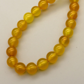 Natural Agate Beads Strands,Round,Yellow ,6mm,Hole:0.8mm,about 63 pcs/strand,about 22 g/strand,5 strands/package,14.96"(38cm),XBGB05454vbmb-L020