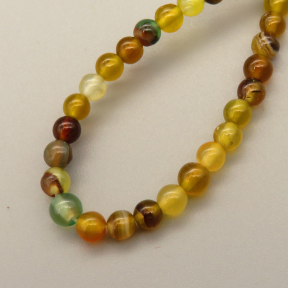Natural Agate Beads Strands,Round,Color Mixing,4mm,Hole:0.5mm,about 95 pcs/strand,about 9 g/strand,5 strands/package,14.96"(38cm),XBGB05456vbmb-L020