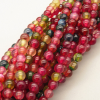 Natural Agate Beads Strands,Round,Rose Red,4mm,Hole:0.5mm,about 95 pcs/strand,about 9 g/strand,5 strands/package,14.96"(38cm),XBGB05458vbmb-L020