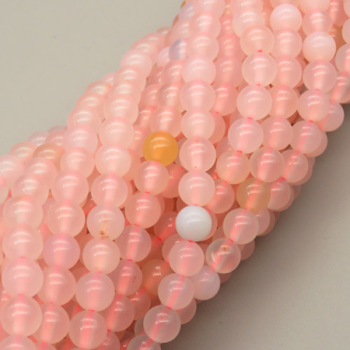 Natural Agate Beads Strands,Round,Pink ,6mm,Hole:0.8mm,about 63 pcs/strand,about 22 g/strand,5 strands/package,14.96"(38cm),XBGB05466vbmb-L020
