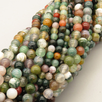 Natural Agate Beads Strands,Round,Color Mixing,4mm,Hole:0.5mm,about 95 pcs/strand,about 9 g/strand,5 strands/package,14.96"(38cm),XBGB05474vbmb-L020