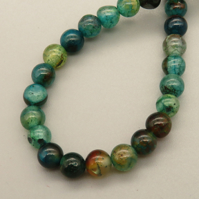 Natural Agate Beads Strands,Round,Cyan,6mm,Hole:0.8mm,about 63 pcs/strand,about 22 g/strand,5 strands/package,14.96"(38cm),XBGB05484vbmb-L020