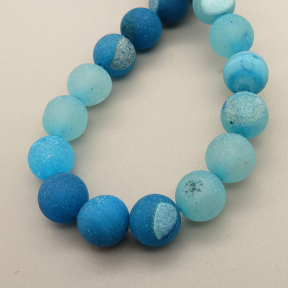 Natural Weathered Agate Beads Strands,Round,Frosted,Sky Blue,6mm,Hole:0.8mm,about 63 pcs/strand,about 22 g/strand,5 strands/package,14.96"(38cm),XBGB05502vbmb-L020