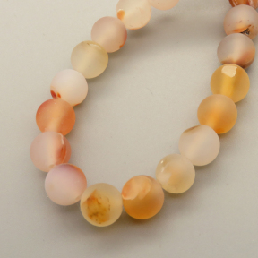 Natural Weathered Agate Beads Strands,Round,Frosted,Cream Color,6mm,Hole:0.8mm,about 63 pcs/strand,about 22 g/strand,5 strands/package,14.96"(38cm),XBGB05504vbmb-L020