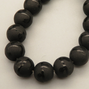 Natural Agate Beads Strands,Round,Frosted,Branches,Black,6mm,Hole:0.8mm,about 63 pcs/strand,about 22 g/strand,5 strands/package,14.96"(38cm),XBGB05508vbnb-L020
