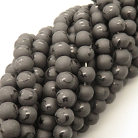 Natural Agate Beads Strands,Round,Frosted,Star and Moon,Black,8mm,Hole:1mm,about 47 pcs/strand,about 36 g/strand,5 strands/package,14.96"(38cm),XBGB05512bbov-L020