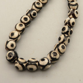 Natural Dzi Agate Beads Strands,Round,Faceted,Eyes,Black,6mm,Hole:0.8mm,about 63 pcs/strand,about 22 g/strand,5 strands/package,14.96"(38cm),XBGB05548bhva-L020