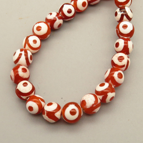 Natural Dzi Agate Beads Strands,Round,Eyes,Brown,6mm,Hole:0.8mm,about 63 pcs/strand,about 22 g/strand,5 strands/package,14.96"(38cm),XBGB05554bhva-L020