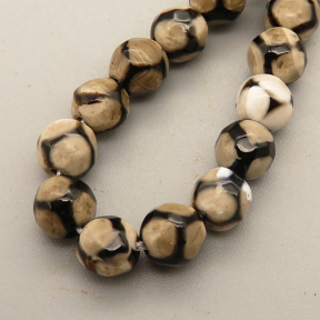 Natural Dzi Agate Beads Strands,Round,Faceted,Y Pattern,Grey,6mm,Hole:0.8mm,about 63 pcs/strand,about 22 g/strand,5 strands/package,14.96"(38cm),XBGB05556bhva-L020