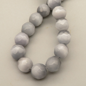 Cat Eye Beads Strands,Round,Faceted,Dark grey,8mm,Hole:1mm,about 47 pcs/strand,about 36 g/strand,5 strands/package,14.96"(38cm),XBGB05580vbmb-L020