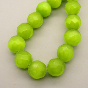 Cat Eye Beads Strands,Round,Faceted,Grape Green,10mm,Hole:1mm,about 38 pcs/strand,about 55 g/strand,5 strands/package,14.96"(38cm),XBGB05594bbov-L020