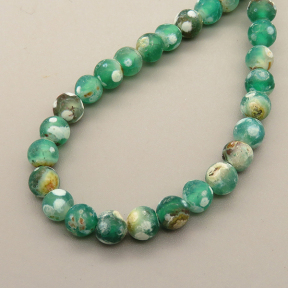 Natural Agate Beads Strands,Round,Grass Green,6mm,Hole:0.8mm,about 63 pcs/strand,about 22 g/strand,5 strands/package,14.96"(38cm),XBGB05620ablb-L020
