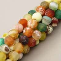 Natural Agate Beads Strands,Round,Matte,Color Mixing,6mm,Hole:0.8mm,about 63 pcs/strand,about 22 g/strand,5 strands/package,14.96"(38cm),XBGB05628ablb-L020