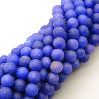 Natural Agate Beads Strands,Round,Matte,Royal Blue,6mm,Hole:0.8mm,about 63 pcs/strand,about 22 g/strand,5 strands/package,14.96"(38cm),XBGB05634ablb-L020