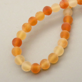 Natural Agate Beads Strands,Round,Matte,Orange Yellow,4mm,Hole:0.5mm,about 95 pcs/strand,about 9 g/strand,5 strands/package,14.96"(38cm),XBGB05650ablb-L020
