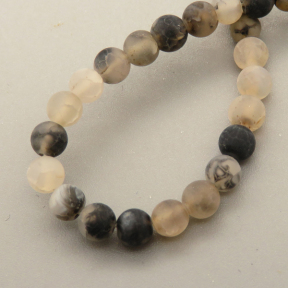 Natural Agate Beads Strands,Round,Matte,Cream Color,4mm,Hole:0.5mm,about 95 pcs/strand,about 9 g/strand,5 strands/package,14.96"(38cm),XBGB05656vbmb-L020