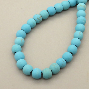 Natural Turquoise Beads Strands,Round,Sky Blue,4mm,Hole:0.5mm,about 95 pcs/strand,about 9 g/strand,5 strands/package,14.96"(38cm),XBGB05662vbmb-L020