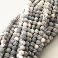Natural Netstone Beads Strands,Round,Matte,grey-black,4mm,Hole:0.5mm,about 95 pcs/strand,about 9 g/strand,5 strands/package,14.96"(38cm),XBGB05664vbmb-L020