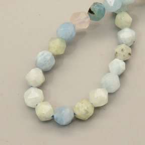 Natural Assorted Gemstone Beads Strands,Star Horn,Faceted,Light Blue,5mm,Hole:0.5mm,about 76 pcs/strand,about 16.5 g/strand,5 strands/package,14.96"(38cm),XBGB05666vila-L020