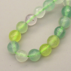 Natural Agate Beads Strands,Round,Faceted,Blue-green,6mm,Hole:0.8mm,about 63 pcs/strand,about 22 g/strand,5 strands/package,14.96"(38cm),XBGB05680vbnb-L020