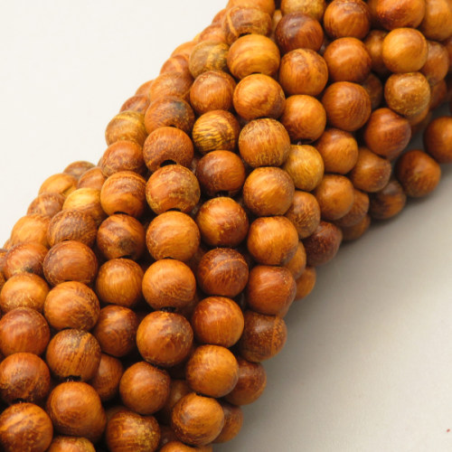 Natural Cordia Elaeagnoides A.DC Beads Strands,Round,Golden,4mm,Hole:0.5m,about 95 pcs/strand,about 9 g/strand,5 strands/package,14.96"(38cm),XBSB00023baka-L020