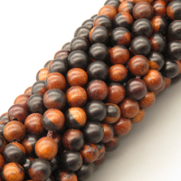 Natural Dalbergia Nigra (Vell.) Benth Beads Strands,Round,Brown and Black,6mm,Hole:0.8mm,about 63 pcs/strand,about 22 g/strand,5 strands/package,14.96"(38cm),XBSB00037baka-L020