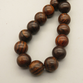 Natural Daphniphyllum Oldhami (Hemsl.) Rosenth Beads Strands,Round,Brown and Black,10mm,Hole:1mm,about 38 pcs/strand,about 55 g/strand,5 strands/package,14.96"(38cm),XBSB00039vbmb-L020