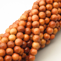 Natural Agathis Alba Beads Strands,Round,Brown,6mm,Hole:0.8mm,about 63 pcs/strand,about 22 g/strand,5 strands/package,14.96"(38cm),XBSB00041baka-L020